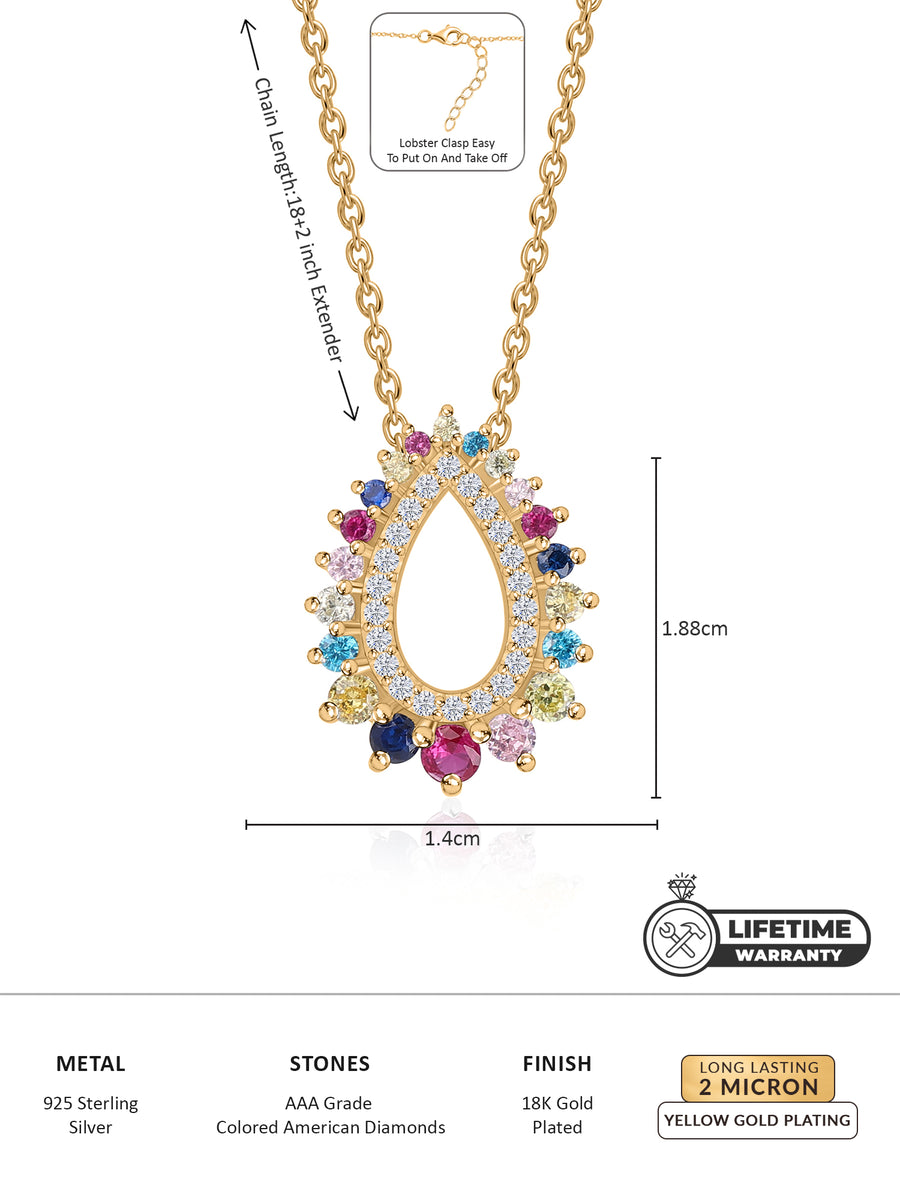 Pear Pops Multicolor Gold Pendant For Women