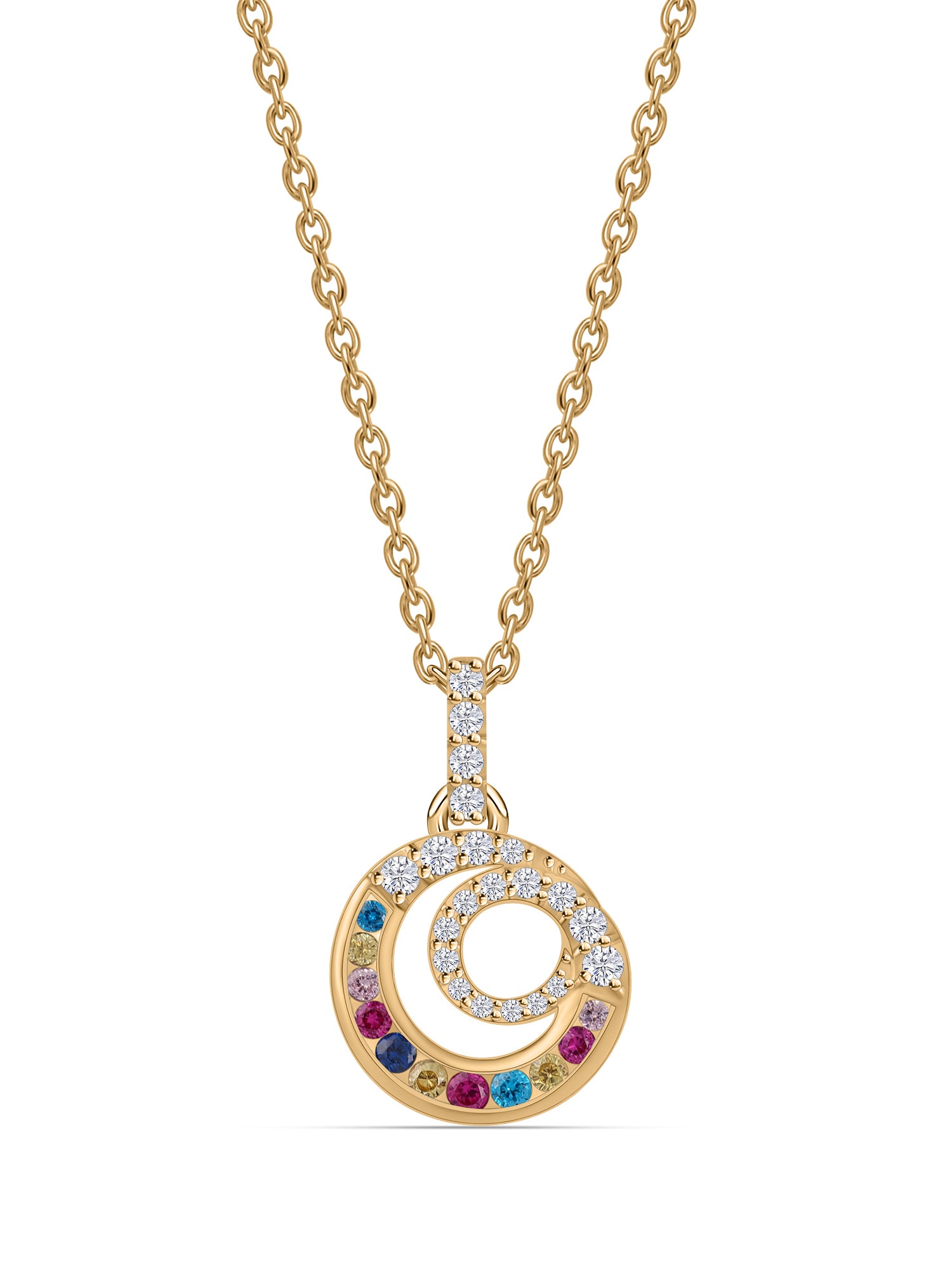 Cirlce Pops Multi Color Gold Pendant