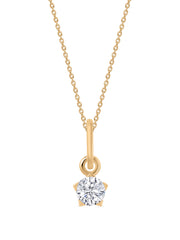 0.20 Ct Lab Diamond Solitaire Gold Pendant WIth Chain