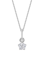 0.20 Ct Lab Diamond Solitaire Gold Pendant WIth Chain