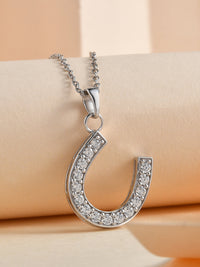 Lucky Horseshoe Pendant With Chain In 925 Silver