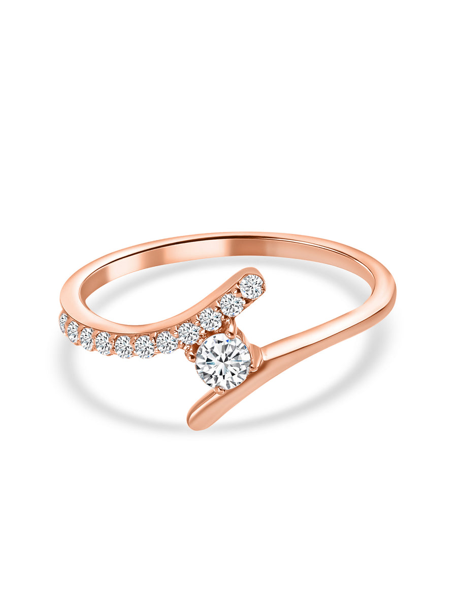 Solitaire Crossover Diamond Ring