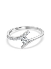 Solitaire Crossover Diamond Ring