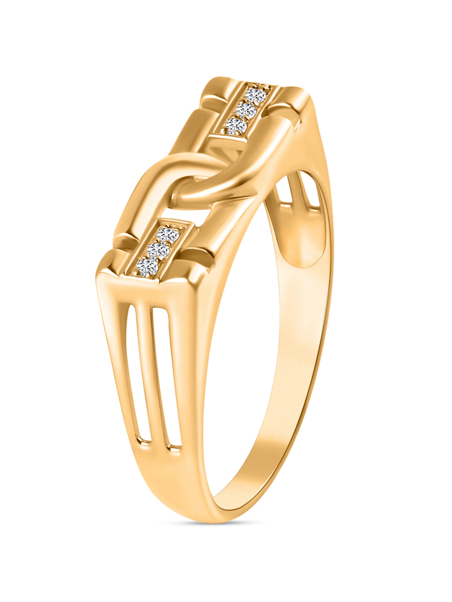 Gold and Diamond Engagement Ring For Men-3