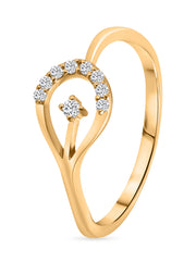 Shining Diamond Gold Finger Ring-1