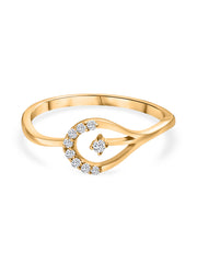 Shining Diamond Gold Finger Ring