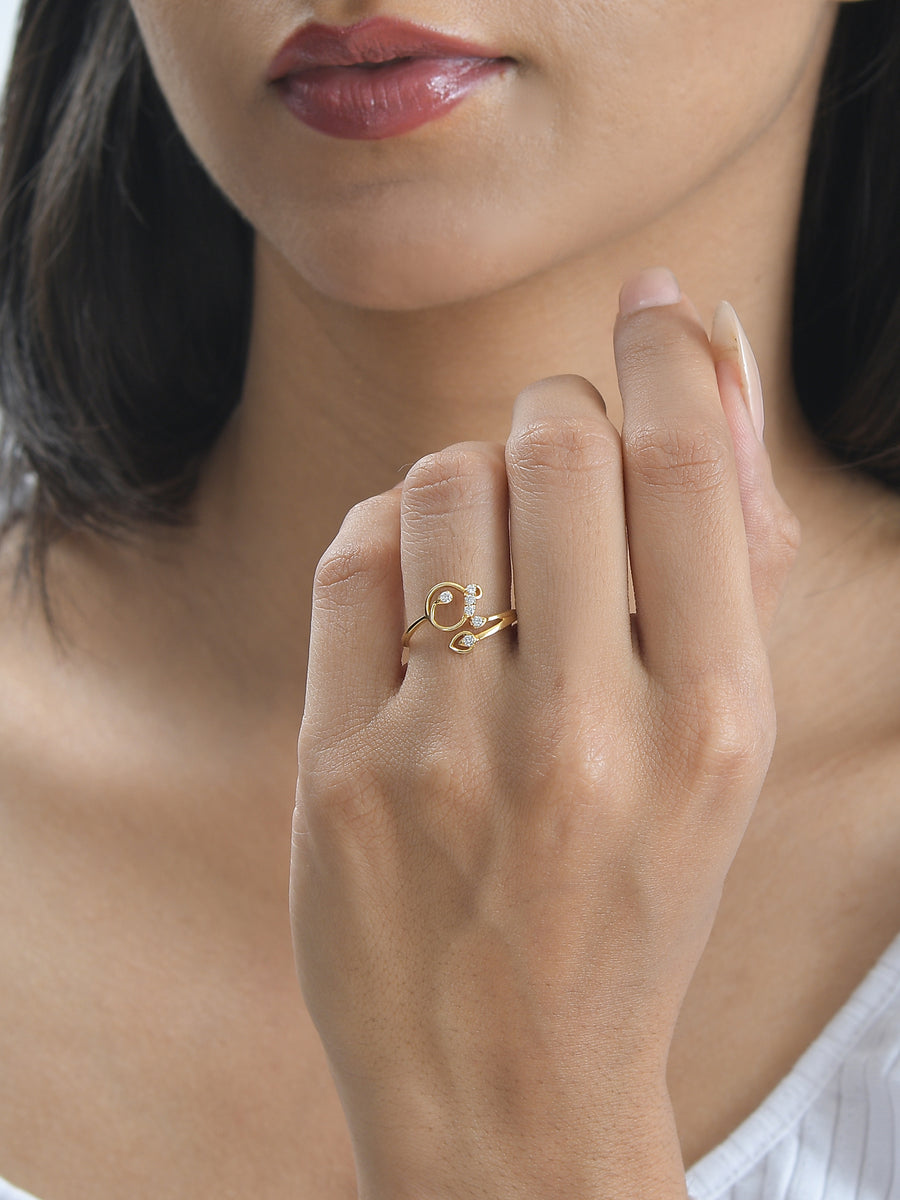 Bloom Gold and Diamond Finger Ring-2