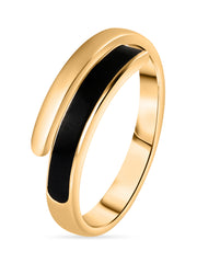 Gold band Ring With Enamel-3