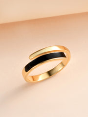 Gold band Ring With Enamel