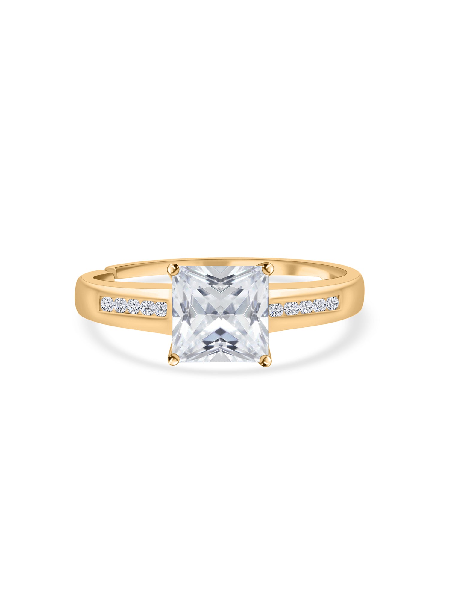 Diamond Look Gold Plated Engagement Ring For Women-33