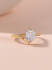 4 Carat Diamond Look Solitaire Gold Ring For Women