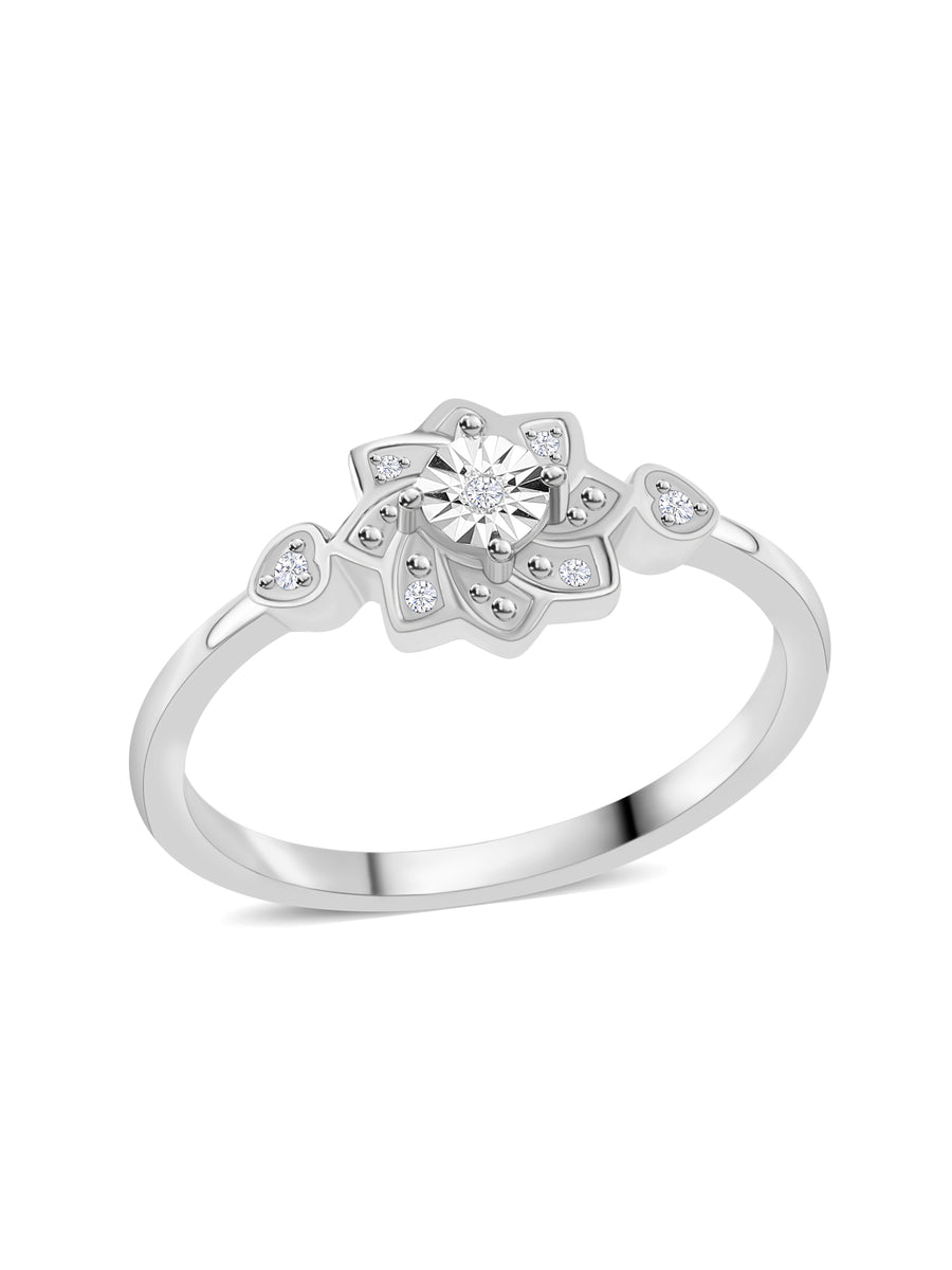 Flower Diamond Ring For Women