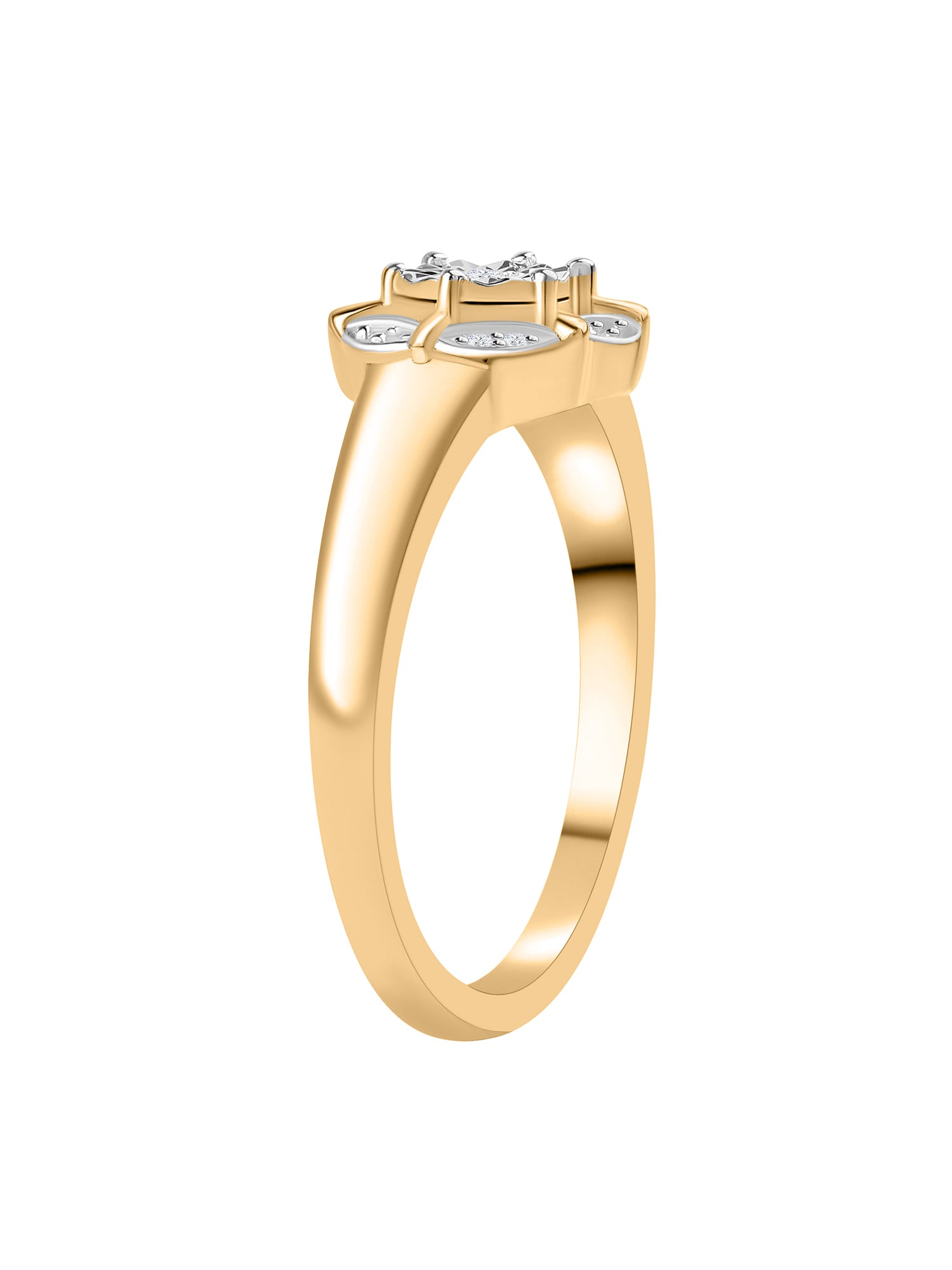 Halo Solitaire Gold Ring For Women-1