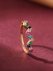 Waves Of Color Gold Ring-2