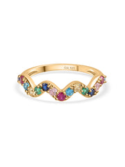 Waves Of Color Gold Ring