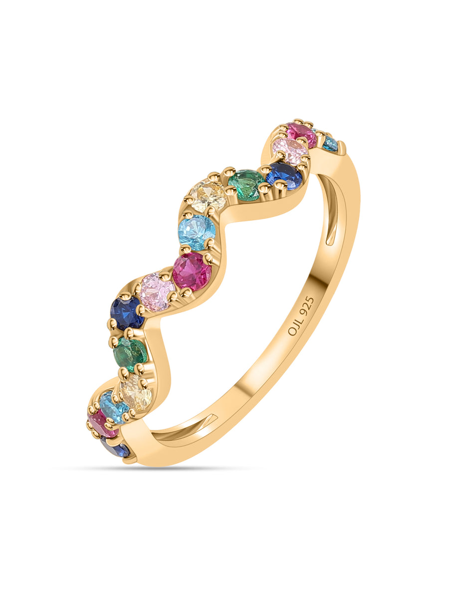 Waves Of Color Gold Ring-1