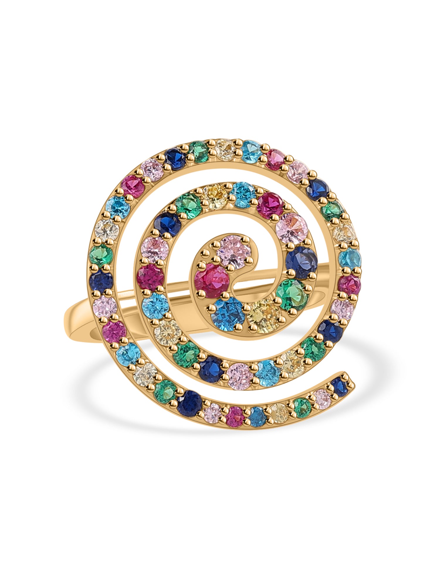 Color Pops Multicolor Cocktail Gold Ring