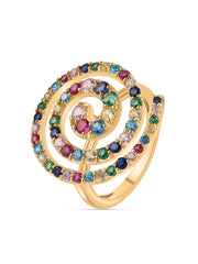 Color Pops Multicolor Cocktail Gold Ring-1