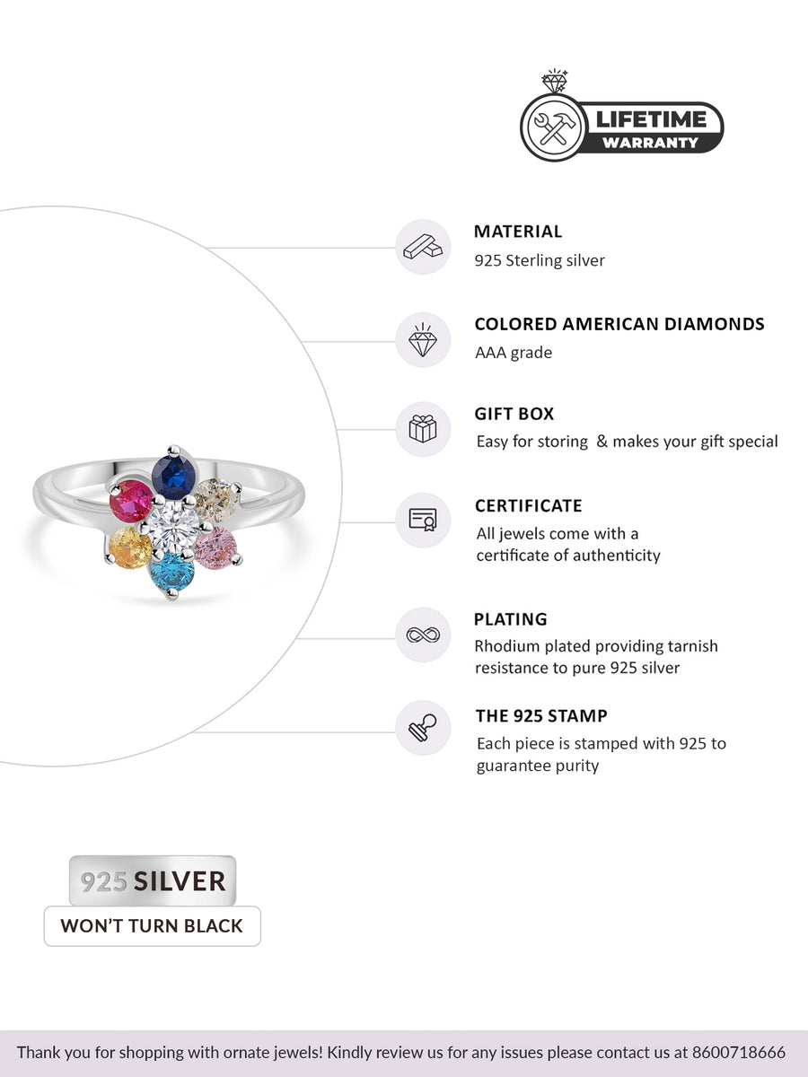 Multi Star Silver Ring-3