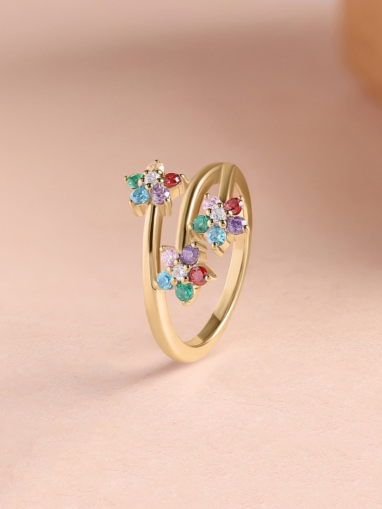 Flower Pops Gold Plated Ring For Women