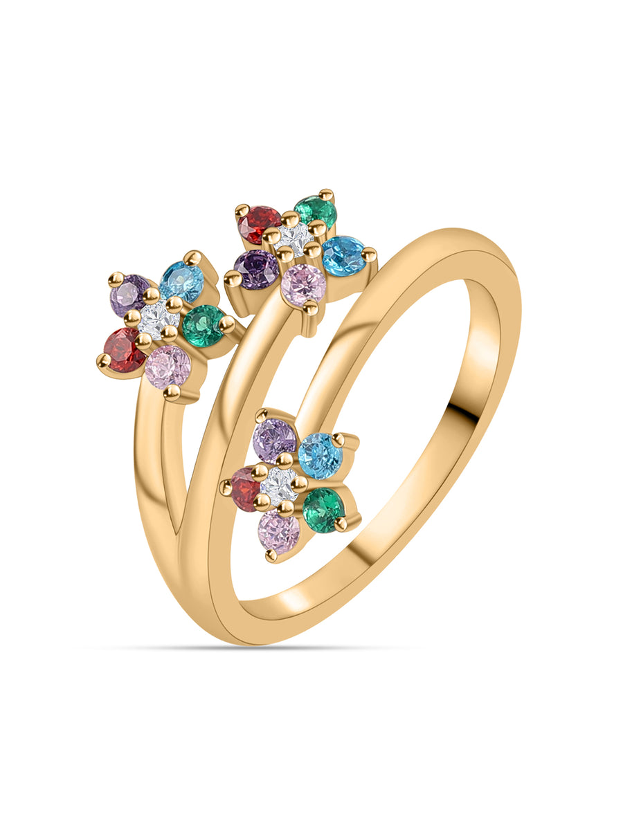 Flower Pops Gold Plated Ring For Women-1