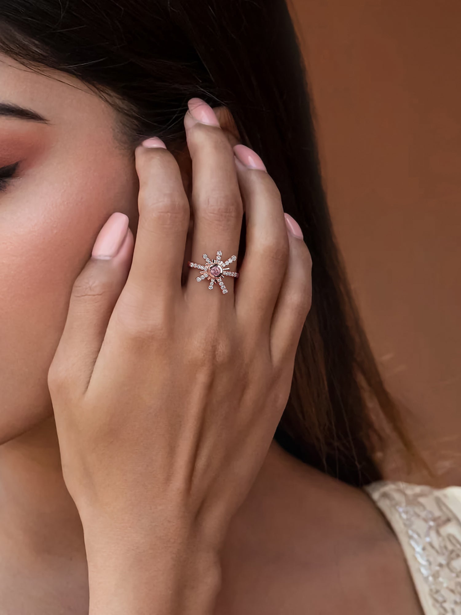 Fireworks Sparkles Adjustable Ring For Women
