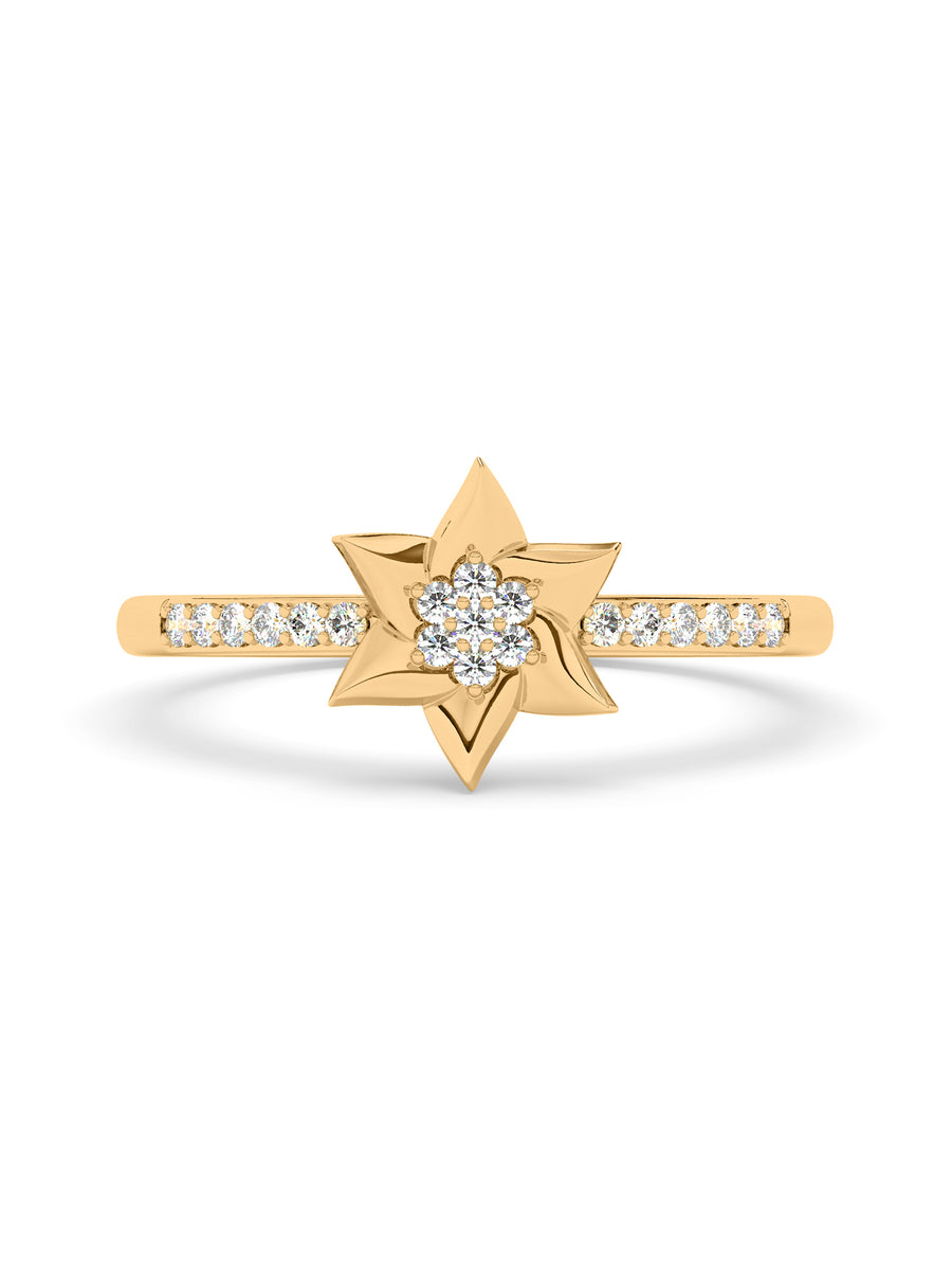 Starry Diamond Ring In Yellow Gold_1