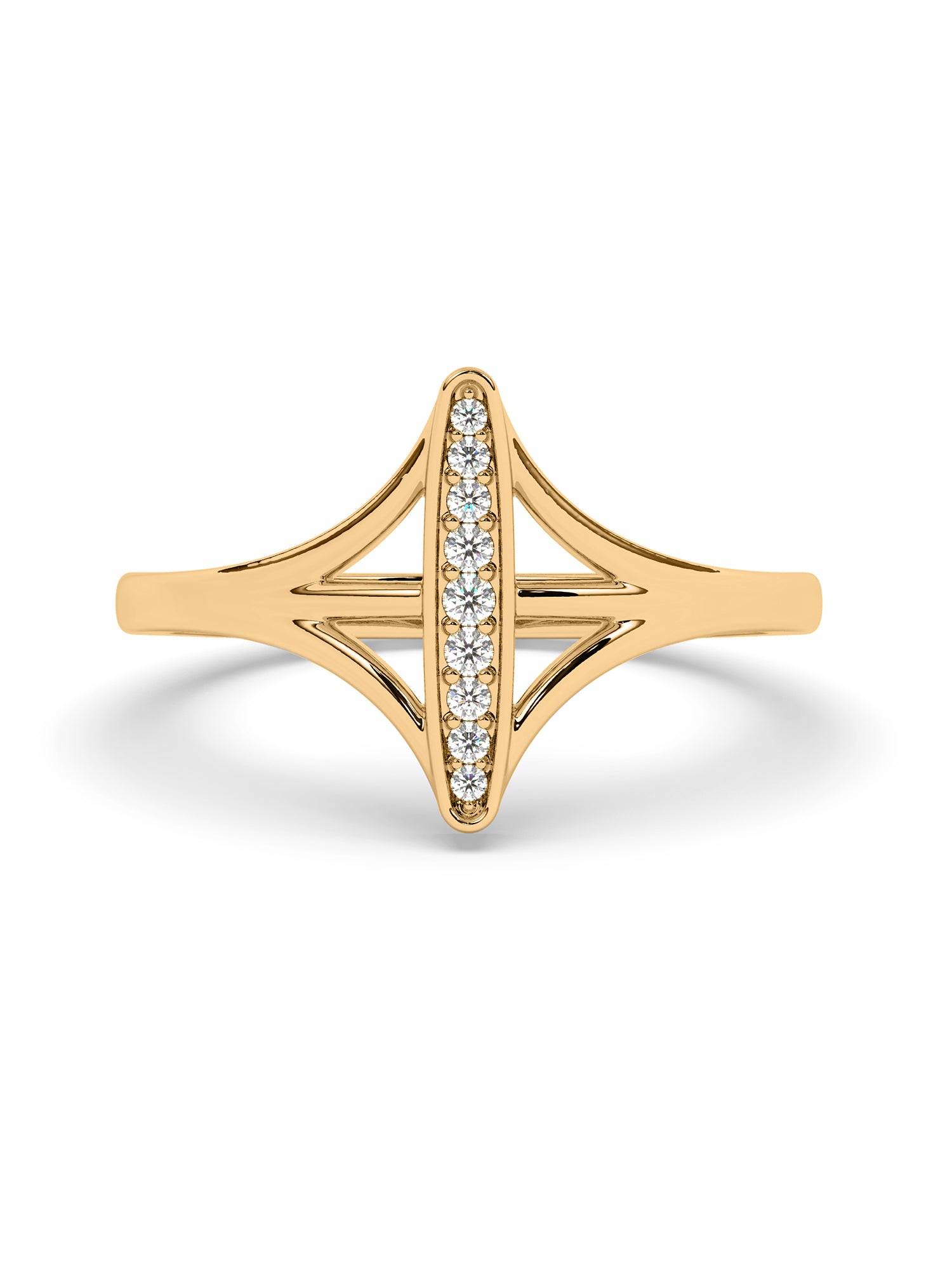 Diamond Bar Ring In Yellow Gold_1