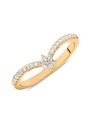 Flower Diamond Ring In Yellow Gold