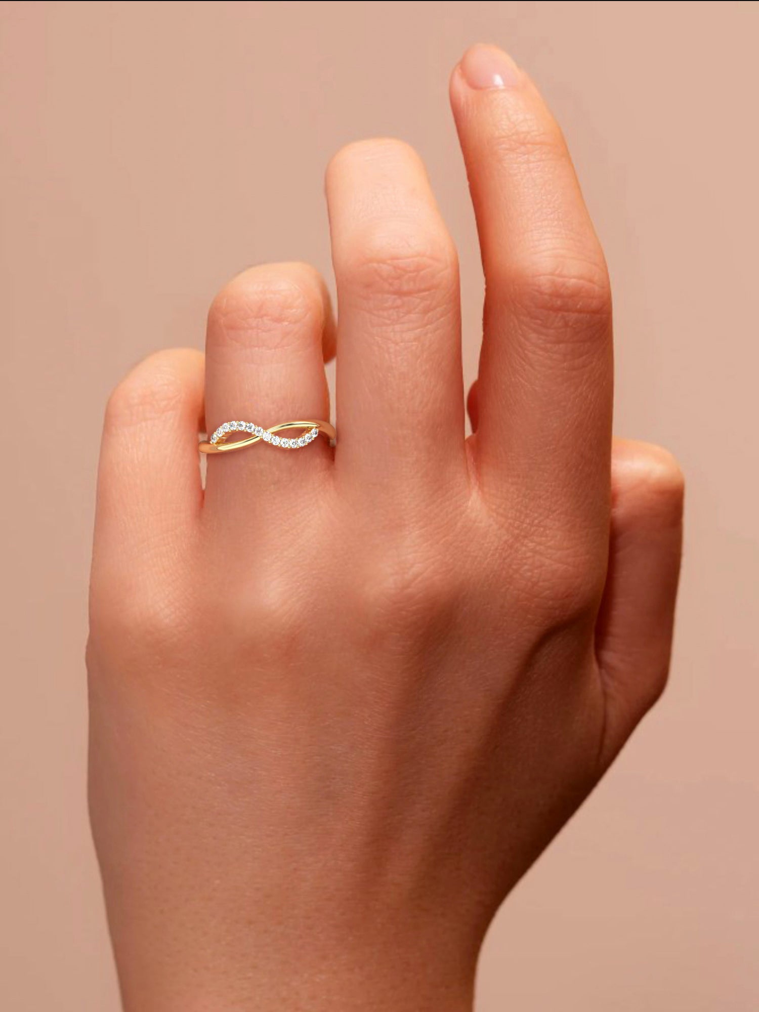 Infinity Diamond Ring in Gold Best Price Timeless Design Ornate Jewels