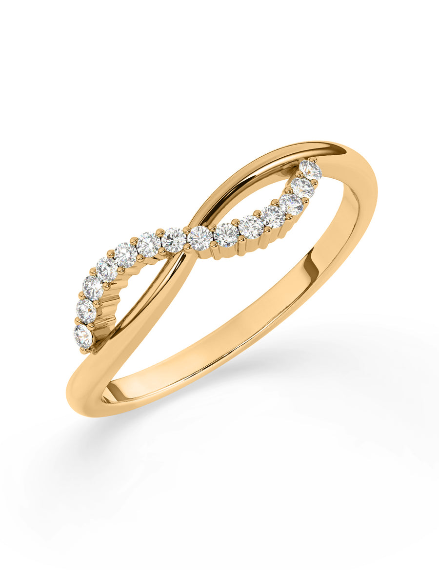 Infinity Diamond Ring In Yellow Gold