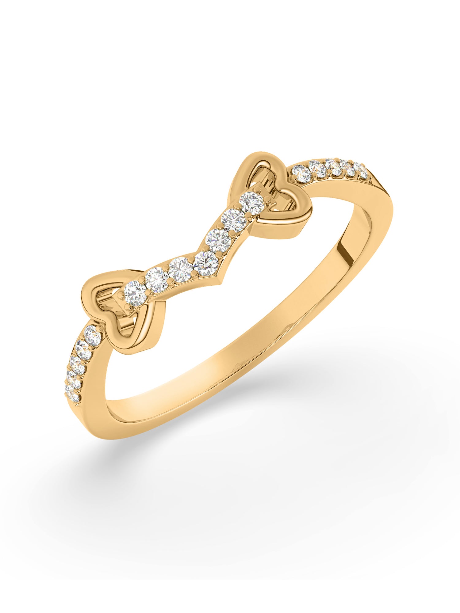 Bow Diamond Ring In Yellow Gold