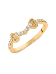 Bow Diamond Ring In Yellow Gold