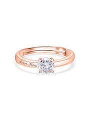 Ornate Jewels 0.8 Carat American Diamond Rose Gold Adjustable Ring