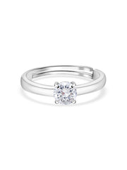 Ornate Jewels 0.8 Carat American Diamond Solitaire Adjustable Ring-3