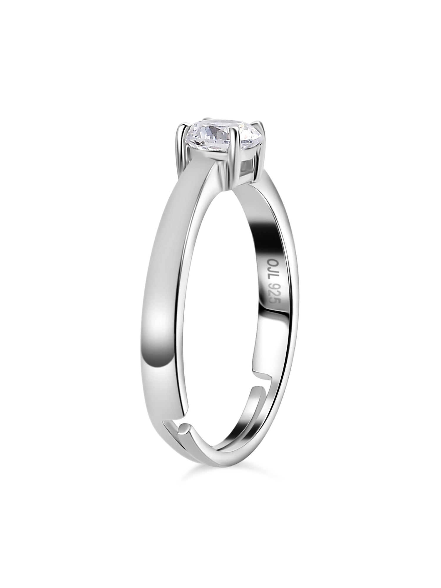 Ornate Jewels 0.8 Carat American Diamond Solitaire Adjustable Ring