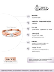 Rose Gold Adjustable Solitaire Band Ring For Men-3