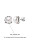 Real Pearl Daily Wear Flower Studs In 925 Silver