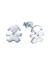 Plain Little Girl 925 Silver Stud Earrings For Kids