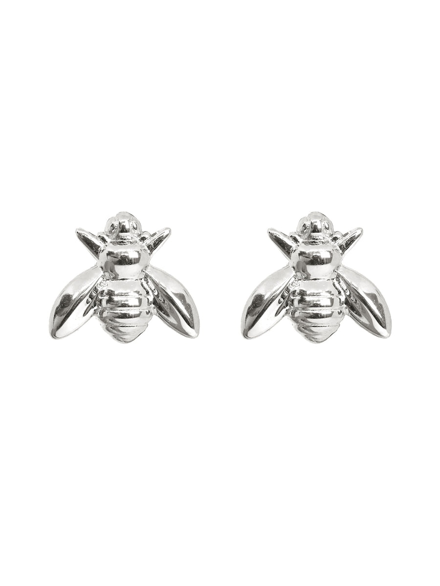 Bumblebee Silver Earrings Studs