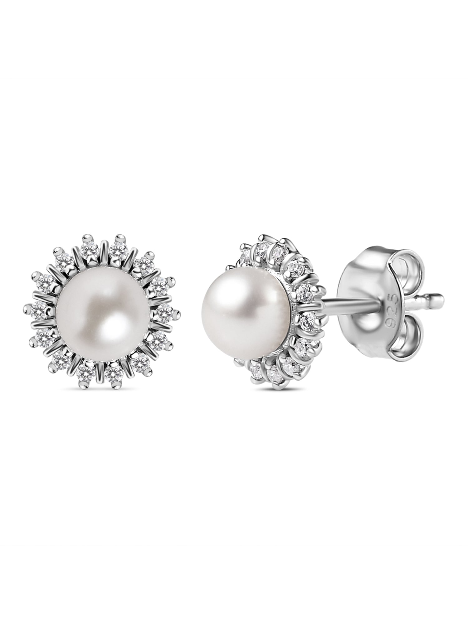Ornate Jewels Pure Pearl Stud Earrings For Women