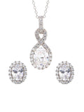 INFINITY STYLE PENDANT WITH STUDS EARRINGS