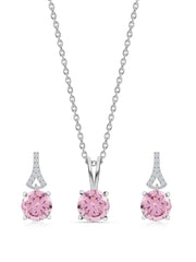 Pink Solitaire Valentine Set For Women