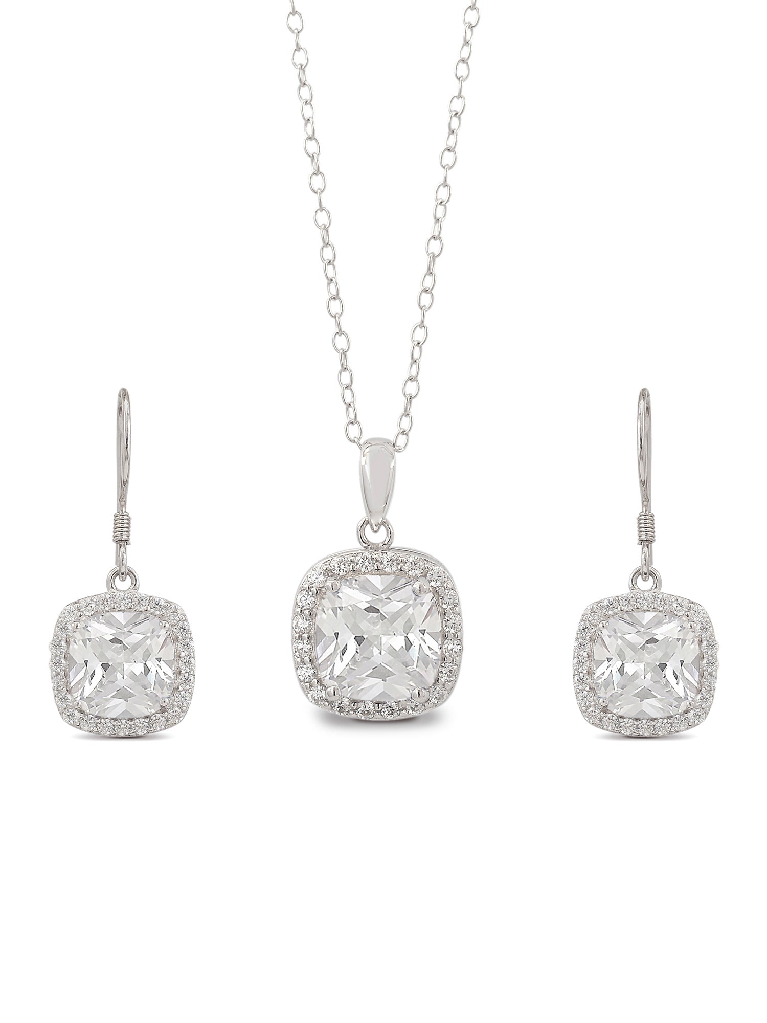 Square Princess Diamond Look Jewellery Gift Set-2