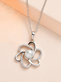 Flower Pearl Necklace In 925 Sterling Silver At Ornate Jewels