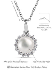 Silver Pearl Necklace By Ornate Jewels-5