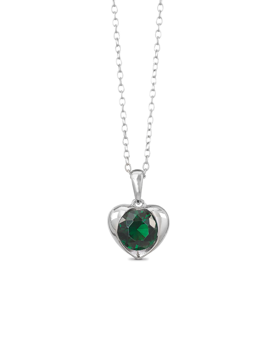 Green Heart Love Pendant With Chain