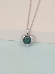 Green Heart Love Pendant With Chain