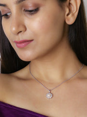 Flower Pure Pearl Necklace With Chain