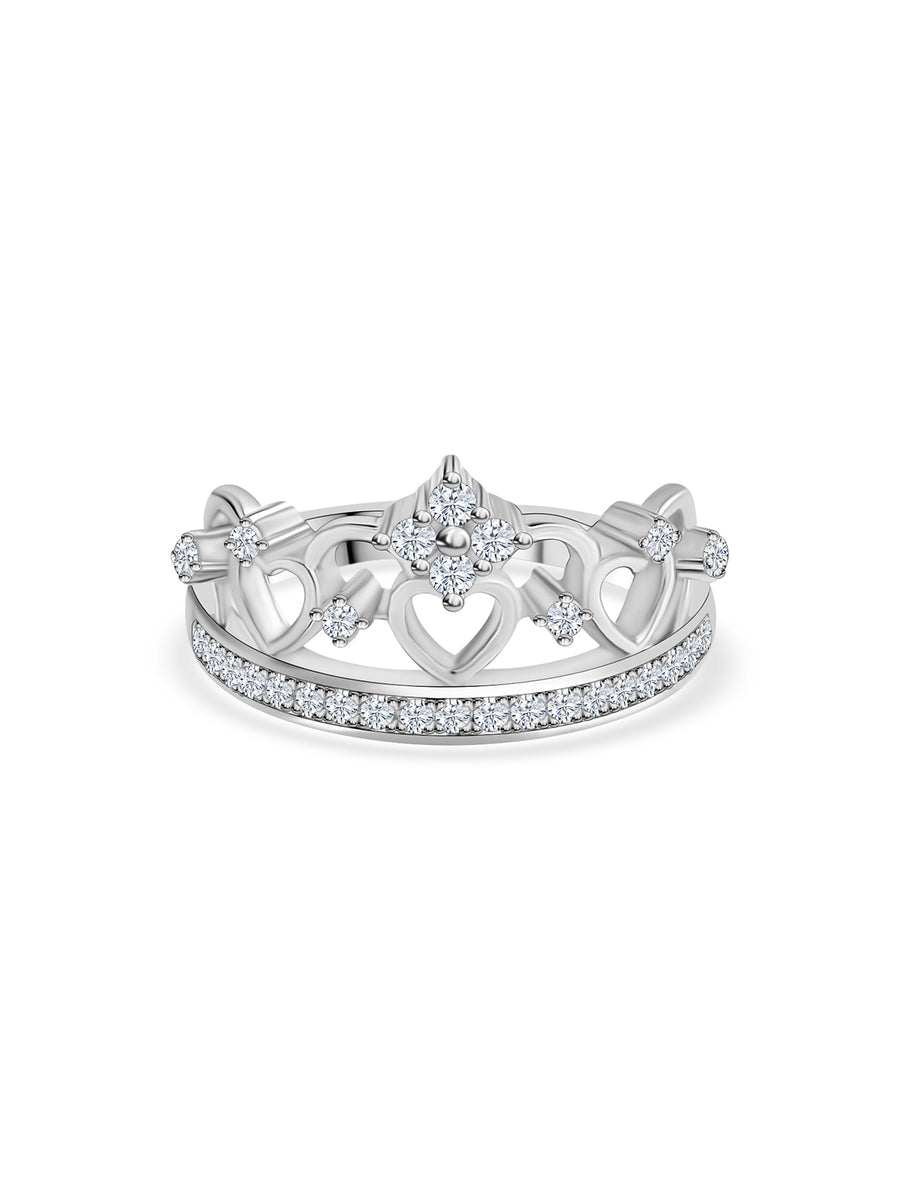 925 Silver Tiara Crown Ring